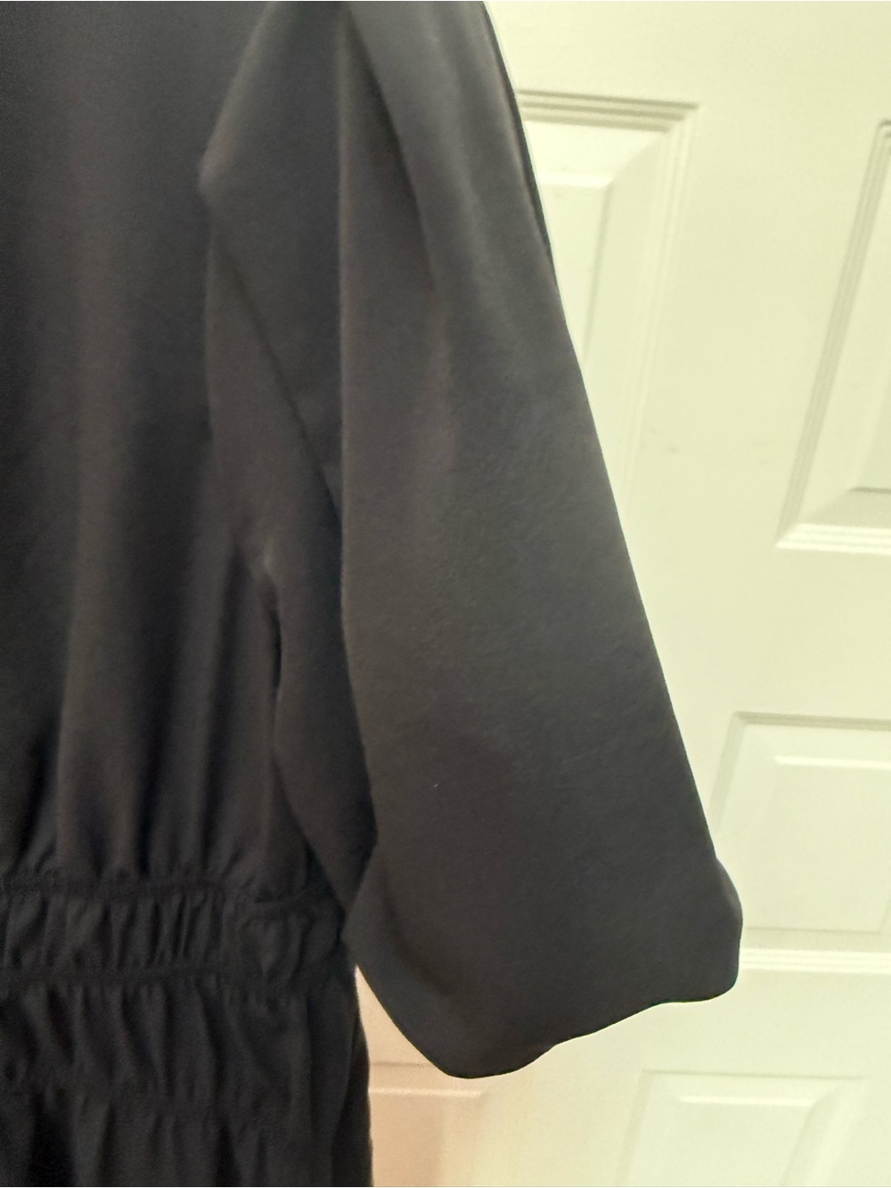 SHEIN Black Tiered Midi Dress with Puff Sleeves - Picture 7 of 14